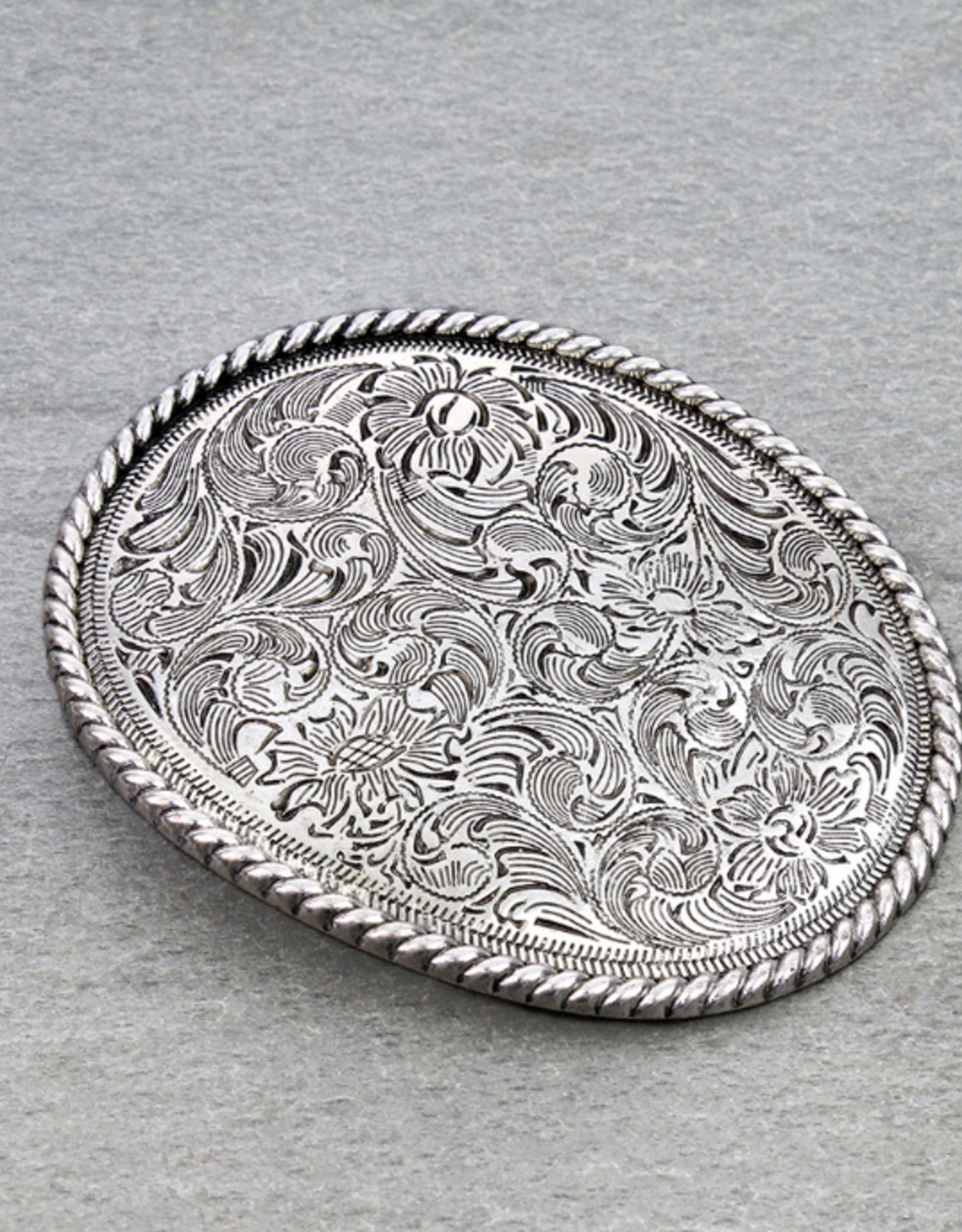 METAL BELT BUCKLE TXR ROPE WESTERN