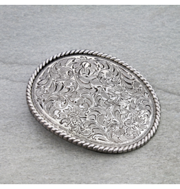 METAL BELT BUCKLE TXR ROPE WESTERN