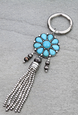 KEYCHAIN WESTERN CINCHI WITH BEAD FRINGE