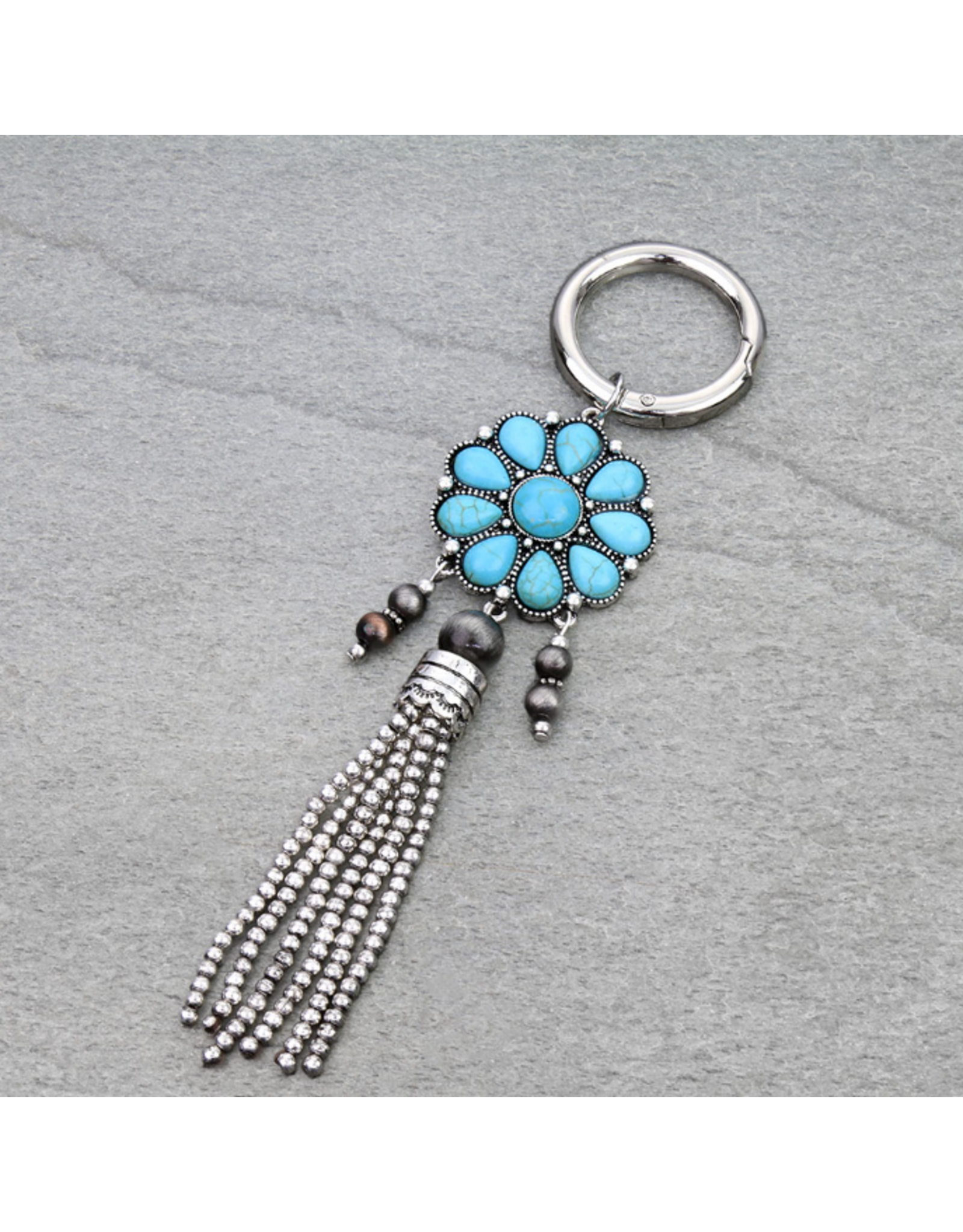 KEYCHAIN WESTERN CINCHI WITH BEAD FRINGE