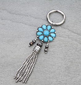 KEYCHAIN WESTERN CINCHI WITH BEAD FRINGE