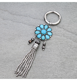 KEYCHAIN WESTERN CINCHI WITH BEAD FRINGE