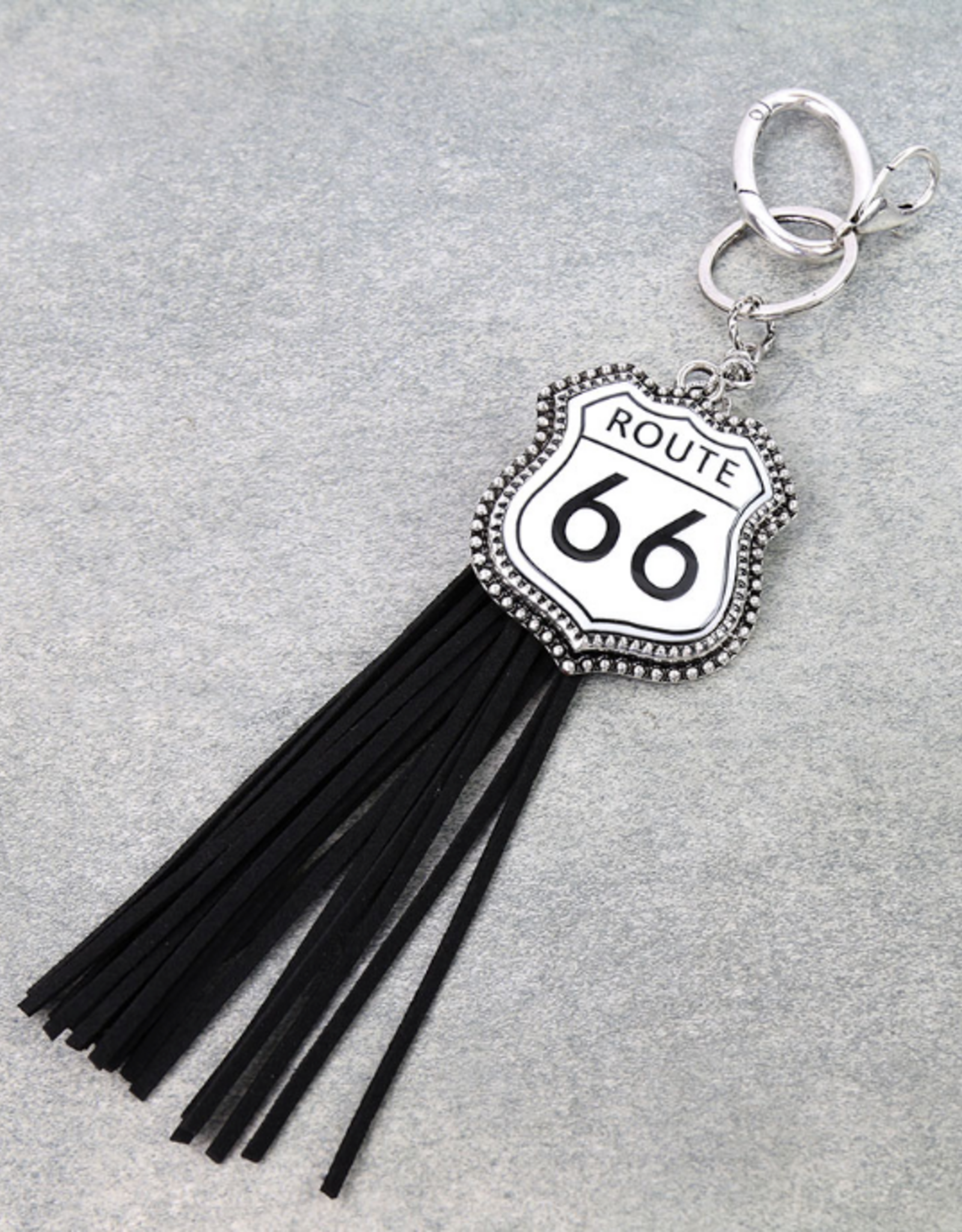 KEYCHAIN ROUTE 66 WITH TASSELS