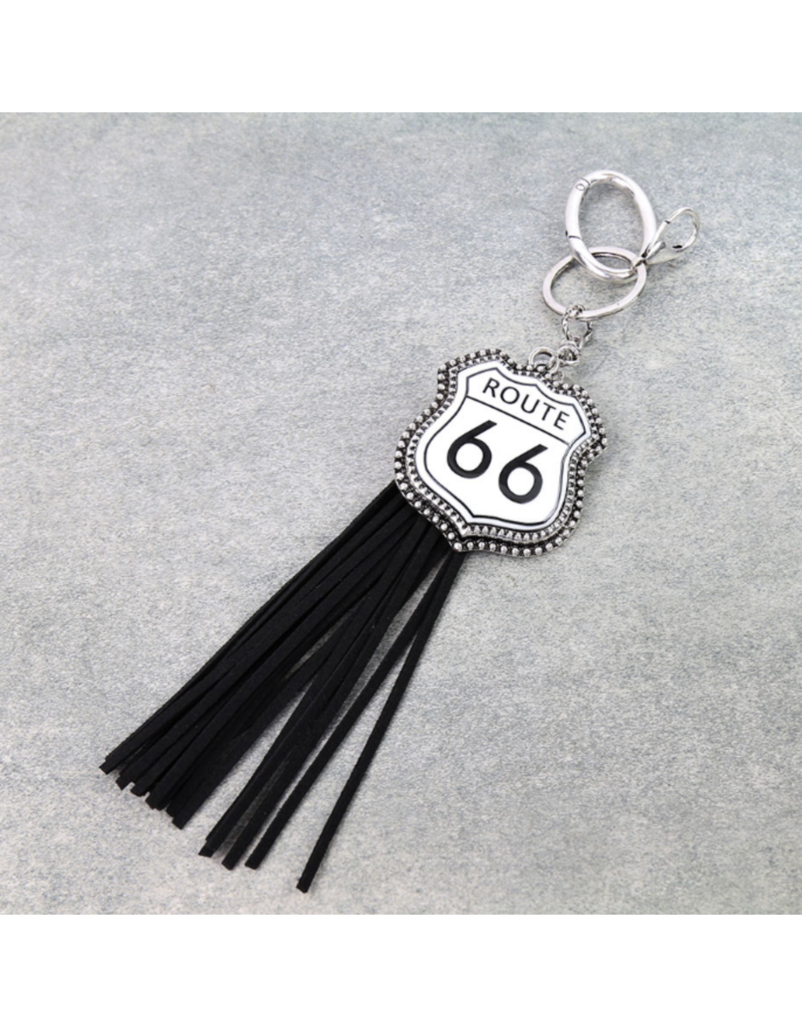 KEYCHAIN ROUTE 66 WITH TASSELS