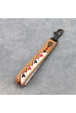 LEATHER KEY CHAIN TOOLED CARDS "POKER"