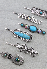 WESTERN BOBBY PIN SET OF 6 YEEHAW& HORSES