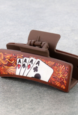 WESTERN HAIR CLAW CLIP BROWN 4 ACES