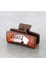 WESTERN HAIR CLAW CLIP BROWN 4 ACES