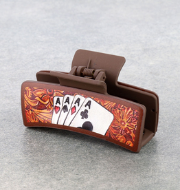WESTERN HAIR CLAW CLIP BROWN 4 ACES