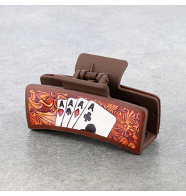 WESTERN HAIR CLAW CLIP BROWN 4 ACES