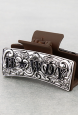WESTERN CLAW CLIP BROWN METAL PLATED BLACK HOWDY