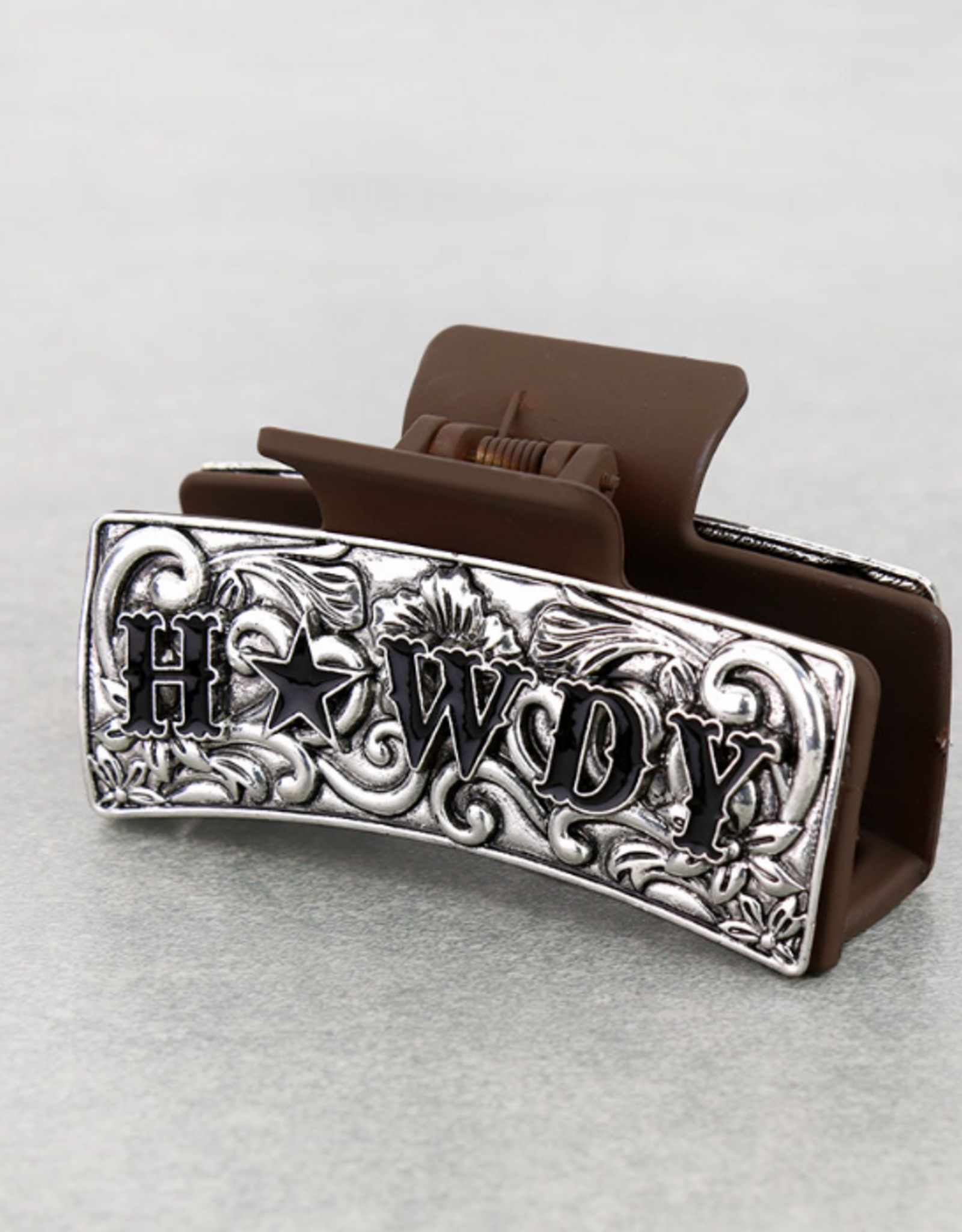 WESTERN CLAW CLIP BROWN METAL PLATED BLACK HOWDY