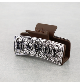 WESTERN CLAW CLIP BROWN METAL PLATED BLACK HOWDY