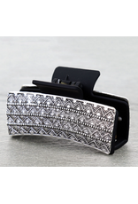 WESTERN HAIR CLAW CLIP BLACK  METAL PLATED RAISED BEADS