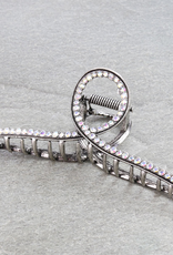 CLAW CLIP HAIR BANANA 4.5" METAL WITH CRYSTALS