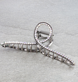 CLAW CLIP HAIR BANANA 4.5" METAL WITH CRYSTALS