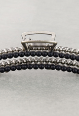 HAIR CLAW CLIP 4.25" STONE BEAD BLACK