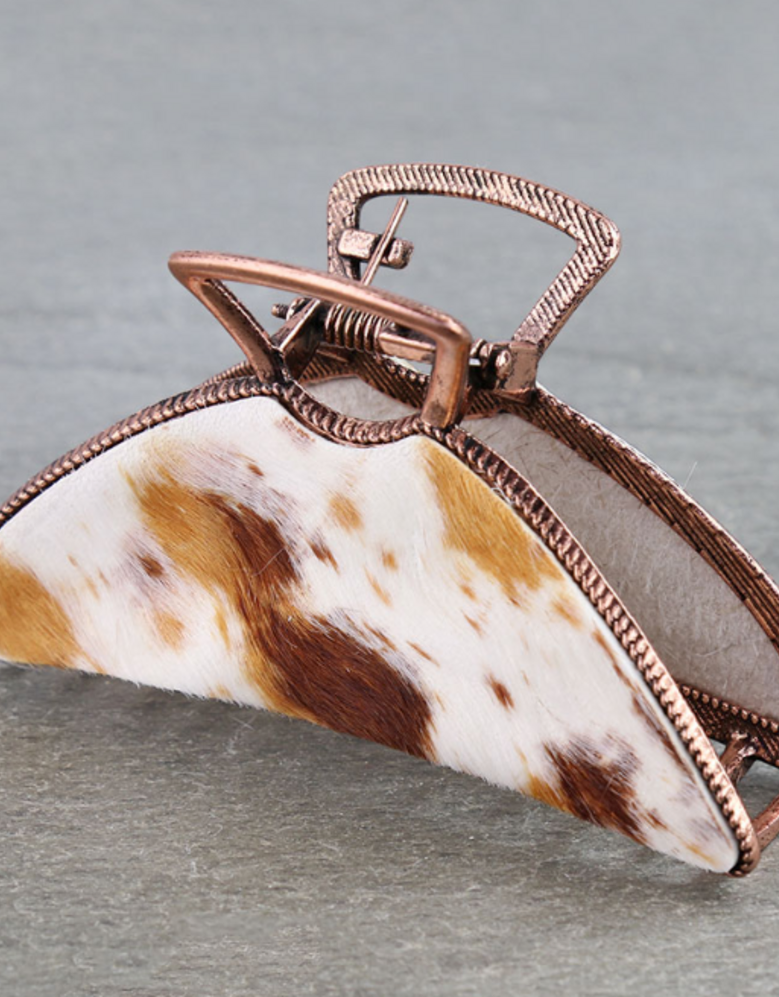 HAIR CLAW CLIP 3.75" COWHIDE