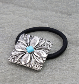 WESTERN FLOWER HAIR TIE