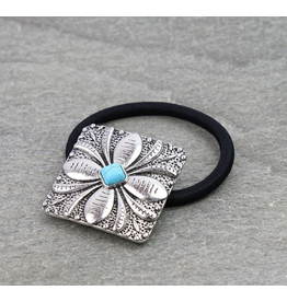 WESTERN FLOWER HAIR TIE