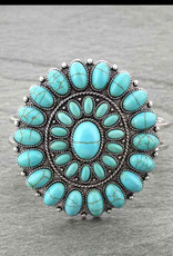 WESTERN CONCHO WITH STONE HINGE BRACELET TURQUOISE