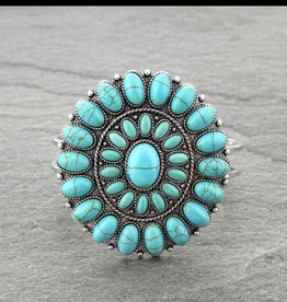 WESTERN CONCHO WITH STONE HINGE BRACELET TURQUOISE