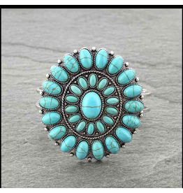 WESTERN CONCHO WITH STONE HINGE BRACELET TURQUOISE