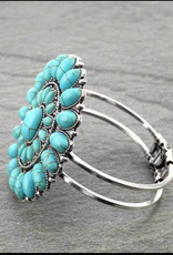 WESTERN CONCHO WITH STONE HINGE BRACELET TURQUOISE