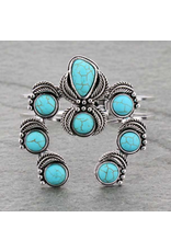 WESTERN SQUASH BLOSSOM HINGE CUFF BRACELET