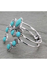 WESTERN SQUASH BLOSSOM HINGE CUFF BRACELET
