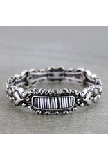 WESTERN HEART ZEBRA BAR STRETCH BRACELET