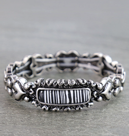 WESTERN HEART ZEBRA BAR STRETCH BRACELET