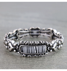 WESTERN HEART ZEBRA BAR STRETCH BRACELET