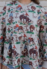 SHIRT WMS L/S COWHAND THINGS RUFFLED BOTTOM