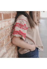 BLOUSE WMS S/S PUFF SLEEVE SWEETWATER STITCH