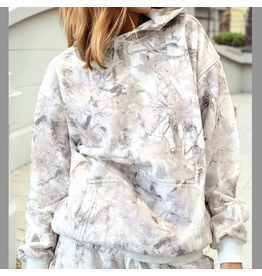 1 THE WOMEN SWEATS SET LIGHT GREY CAMO 2 PC RIB ELASTIC