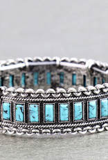 WESTERN STRETCH BRACELET TXR CHAIN TURQUOISE STONES