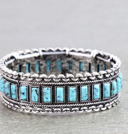 WESTERN STRETCH BRACELET TXR CHAIN TURQUOISE STONES