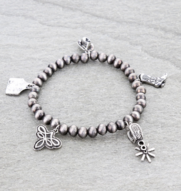 WESTERN STRETCH NAVAJO PEARL CHARM BRACELET