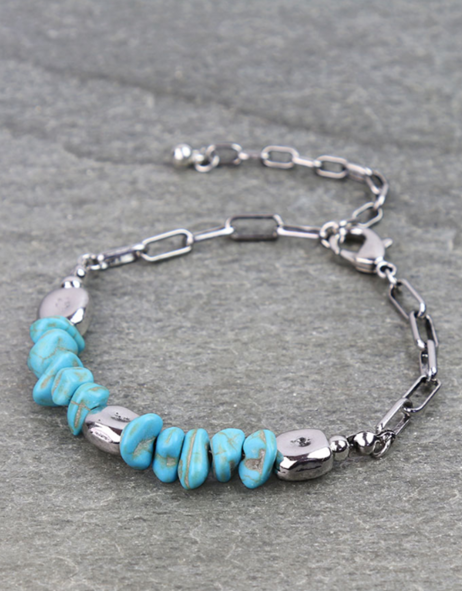 WESTERN CHIP STONE LINK BRACELET