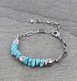 WESTERN CHIP STONE LINK BRACELET
