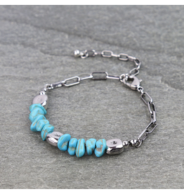 WESTERN CHIP STONE LINK BRACELET