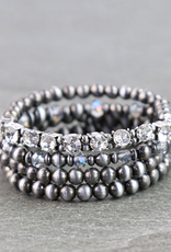 NAVAJO PEARL BRACELETS WITH CRYSTAL GLASS STONES