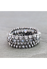 NAVAJO PEARL BRACELETS WITH CRYSTAL GLASS STONES