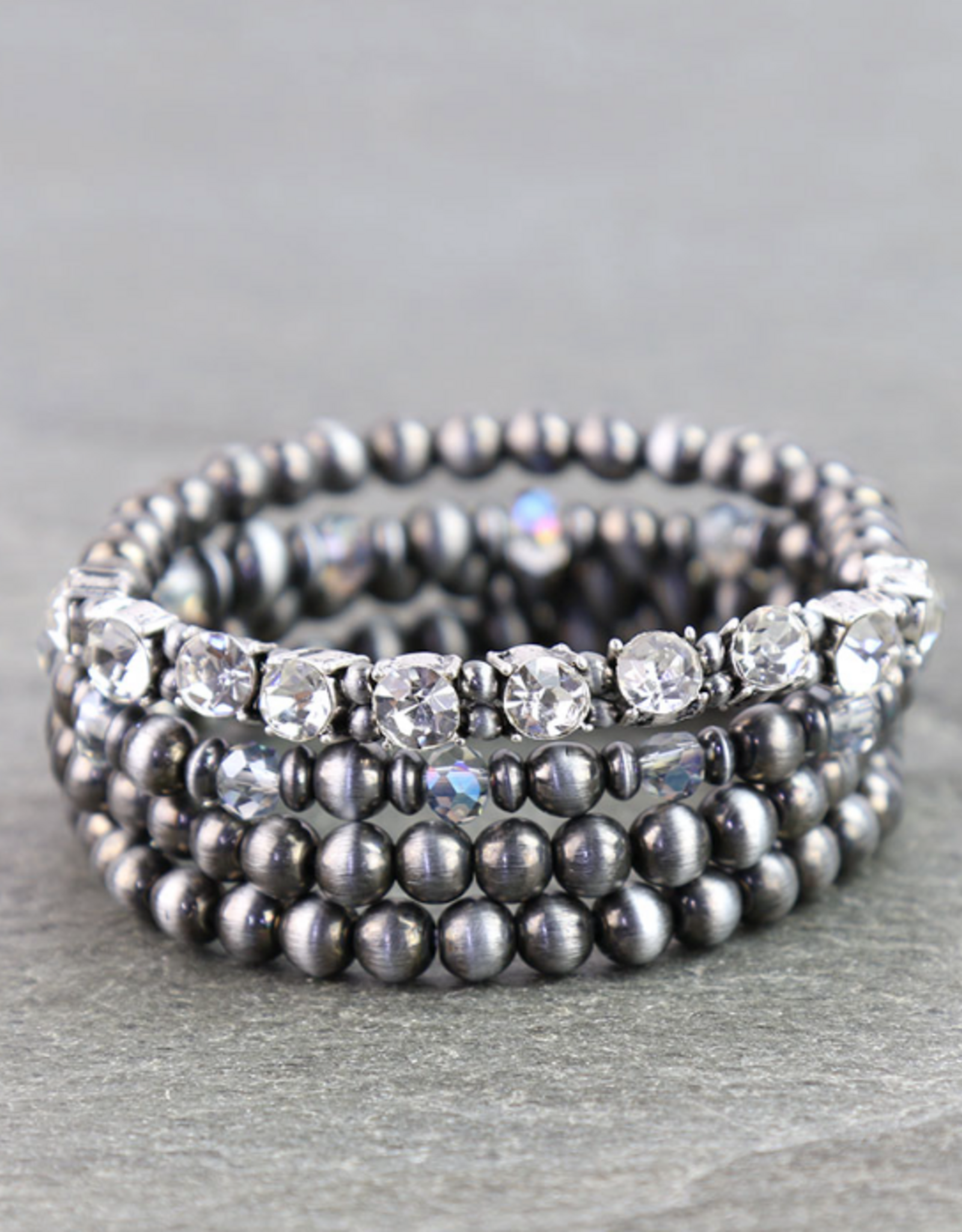 NAVAJO PEARL BRACELETS WITH CRYSTAL GLASS STONES