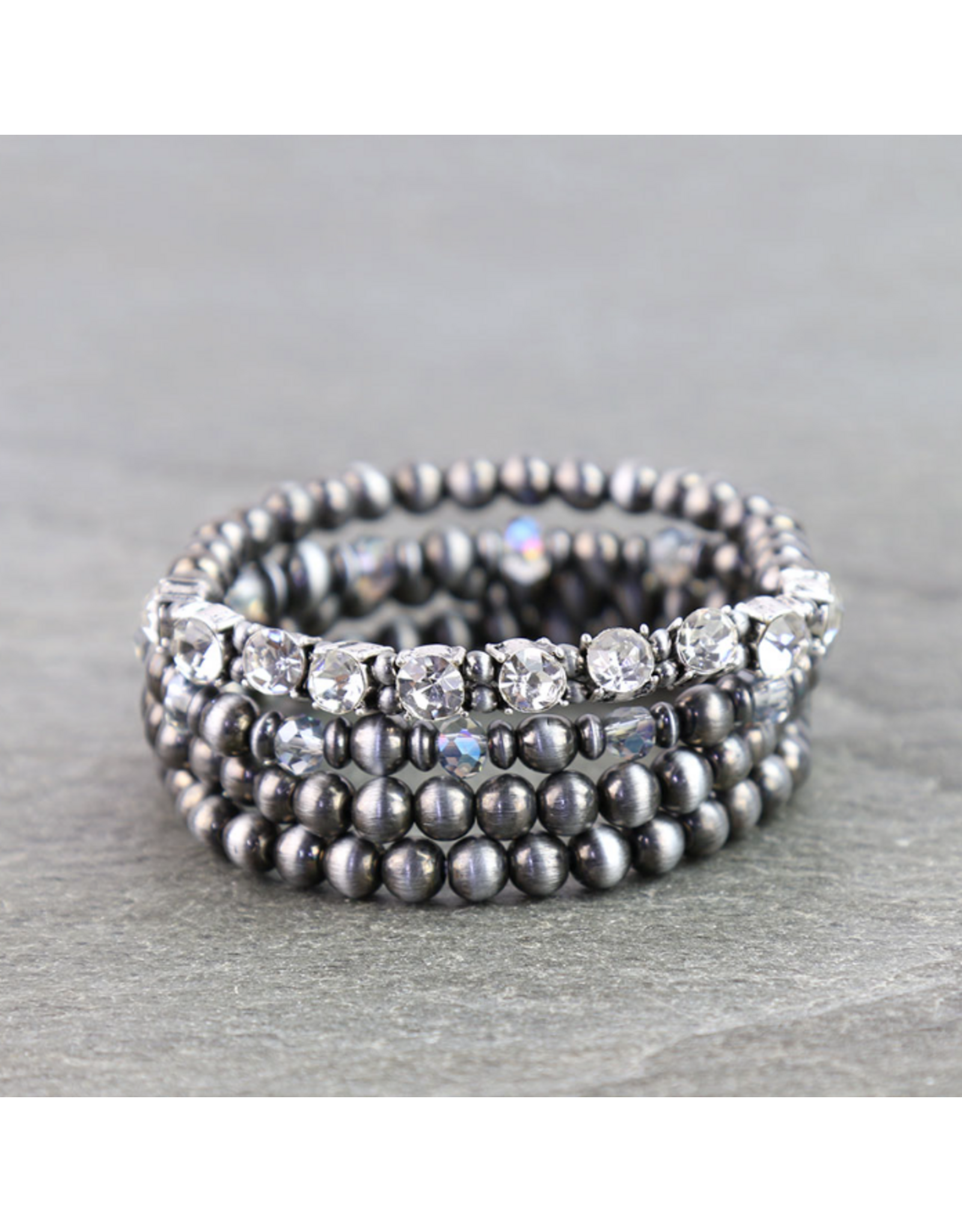 NAVAJO PEARL BRACELETS WITH CRYSTAL GLASS STONES