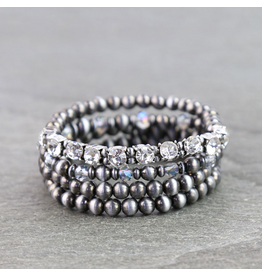 NAVAJO PEARL BRACELETS WITH CRYSTAL GLASS STONES