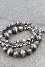 STACK OF 3 NAVAJO PEARL CIRCLE NAVAJO BEADS, SHINY NAVAJO PEARLS