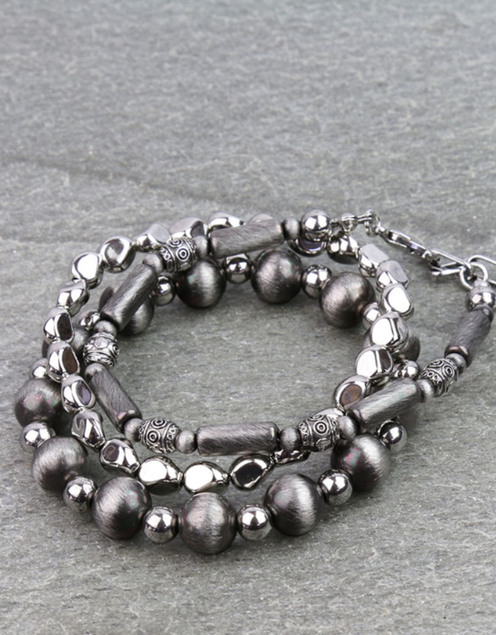 STACK OF 3 NAVAJO PEARL BRACELET CYLINDER BEADS