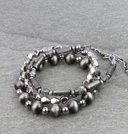 STACK OF 3 NAVAJO PEARL BRACELET CYLINDER BEADS